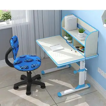 

Children's Desk Study Desk, Desk, Chair Set Bookcase Combination Girls Elementary School Students Can Lift Desk And Chair Ho