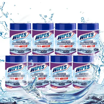 

IN STOCK 8 buckets of wet wipes high-quality non-woven fabric Disinfection Wipes Sheet Portable Home Office 75% Alcohol 40ml ワイプ