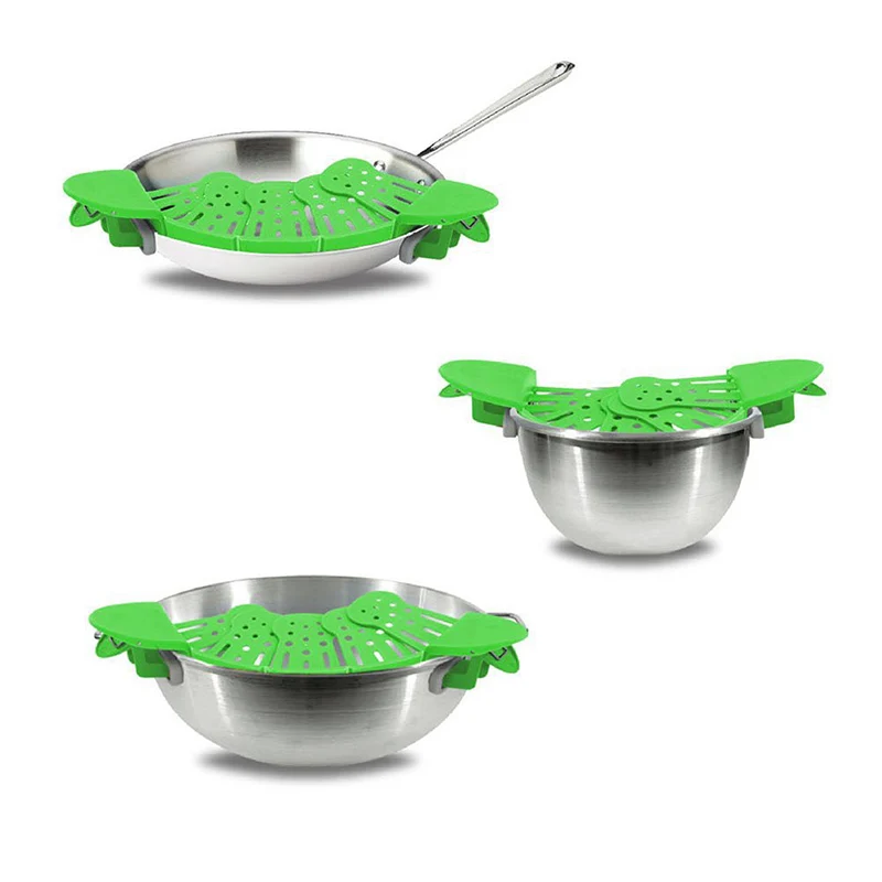 Kitchen Gizmo Snap N Strain Strainer Clip On Silicone Colander Fits all Pots and Bowls Rice Pasta Vegetable Washing Colander