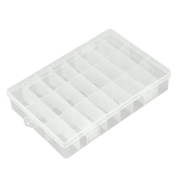 

Electronic Parts Plastic Detachable 24Slots Storage Case Box 19.5x13cm