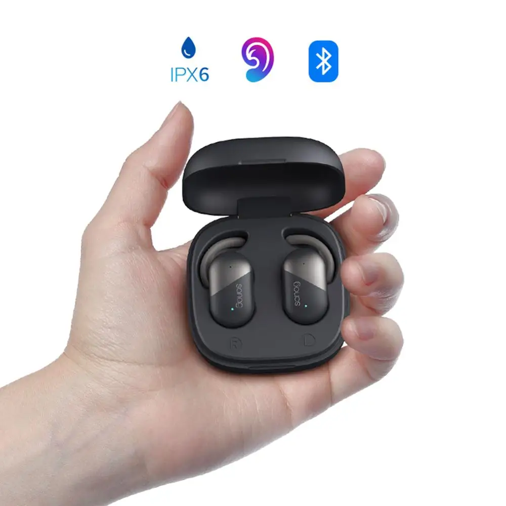 Беспроводная bluetooth гарнитура TWS 5 0 новая черная технология для Apple stereo