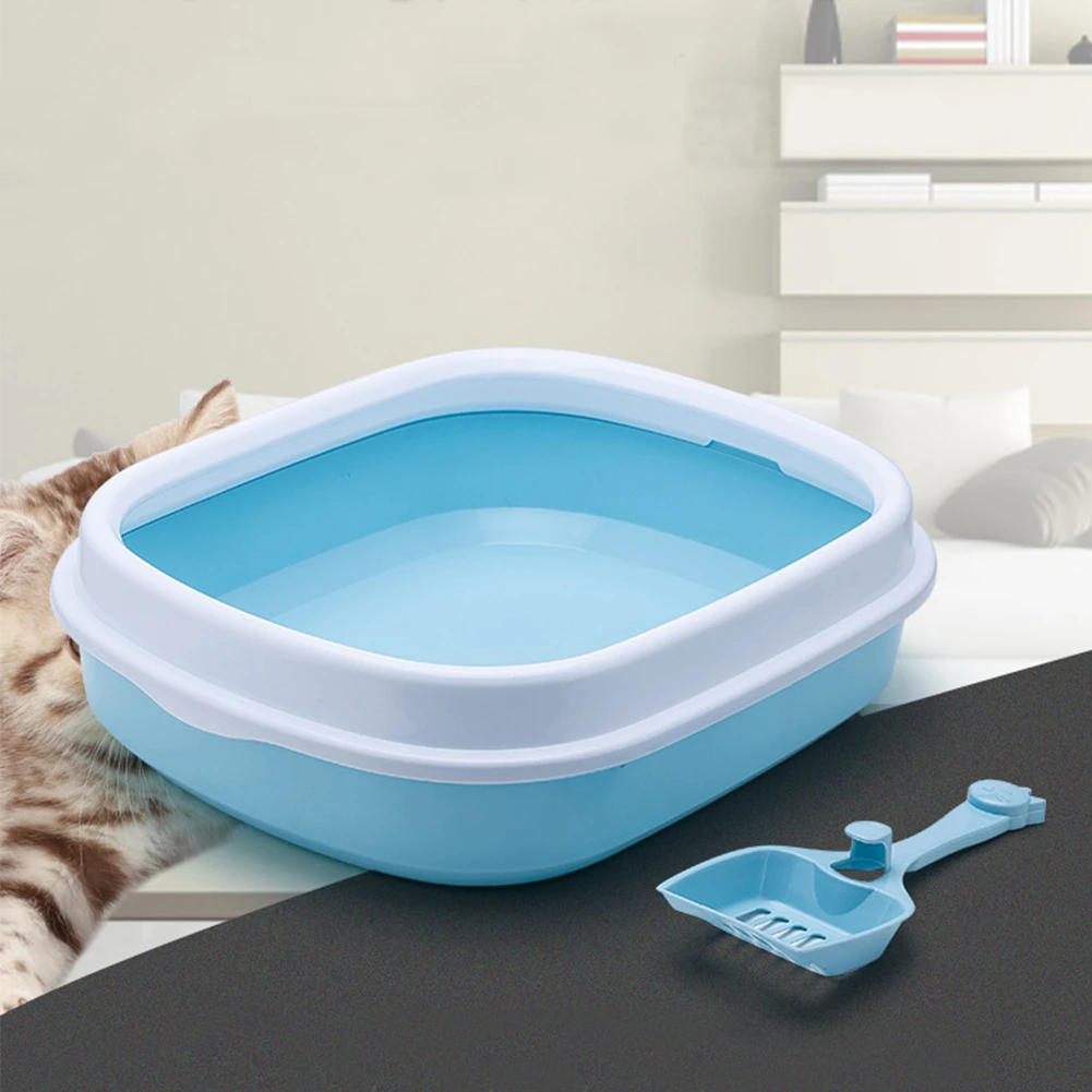 Cat Litter Box Semi-closed Anti Splash Pet Toilet Home Kitten Puppy Clean Plastic Sandbox Cats Dog Tray Bedpan with Scoop Cat Litter Box Semi-closed Anti Splash Pet Toilet Home Kitten Puppy Clean Plastic Sandbox Cats Dog Tray Bedpan with Scoop