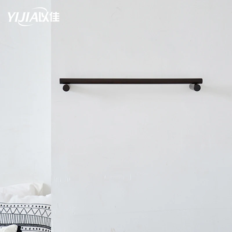 

Modern Bathroom Wood Towel Rack Kitchen Organizer Shelf wall Towel Bar Multifunctional hanger