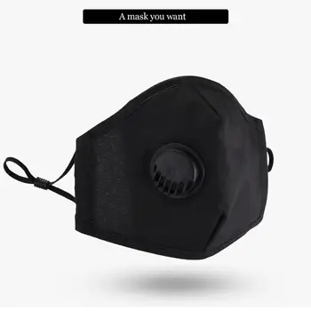 

200 PCS Filter Fashion Mask Anti Pollution PM2.5 Mouth Respirator Washable Reusable Dust Masks Cotton Unisex Mouth Muffle Black
