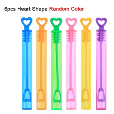 Random Color Heart 12, 6 штук в партии, пустые бутылки для мыльных пузырей одежда для свадьбы, дня рождения украшения детская игрушка производитель пузырей, флисовая верхняя одежда для детей, весело пузырь игрушка - Цвет: Random Color Heart