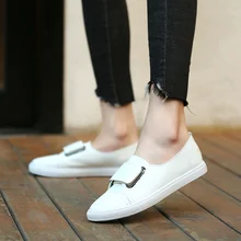 Женская летняя кожаная белая Повседневная обувь; уличная дышащая обувь на плоской подошве; прогулочная обувь на липучке; Водонепроницаемая Обувь для девочек; Студенческая обувь