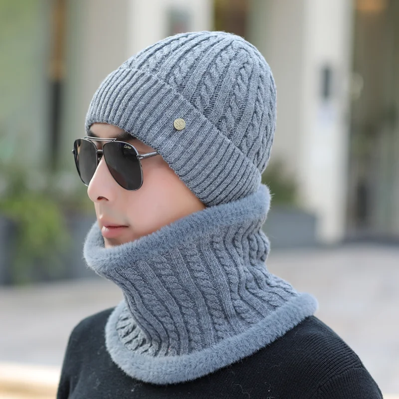 Бренд HANGYUNXUNHAO Skullies Beanies, мужские зимние шапки для мужчин, шарф, вязаная шапка, Beany, зимняя шапка, мужская шапка Gorro