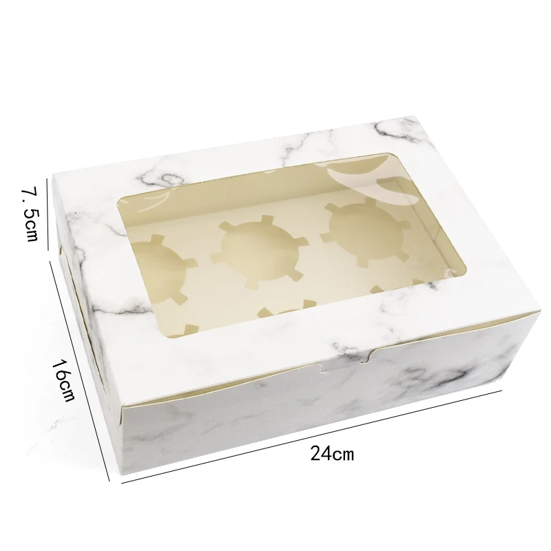 5 шт. оконные коробки для кексов белая коричневая коробка из крафт бумаги