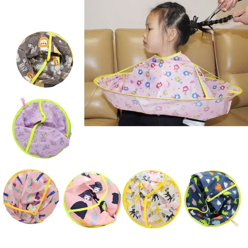 

Kids Barber Cape Professional Hair Salon Cape with Adjustable Snap Closure Waterproof Hair Cutting Cape