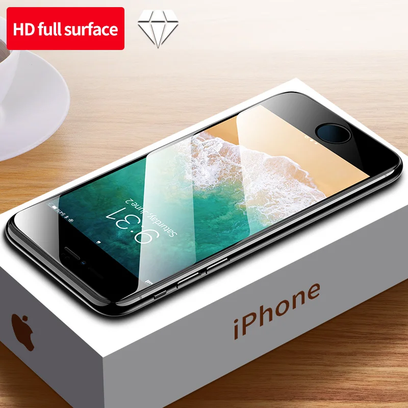 9D защитное закаленное стекло для iPhone 7 8 Plus стекло защитная пленка, стекло для iPhone XR X XS Max - Цвет: For iPhone 7 8