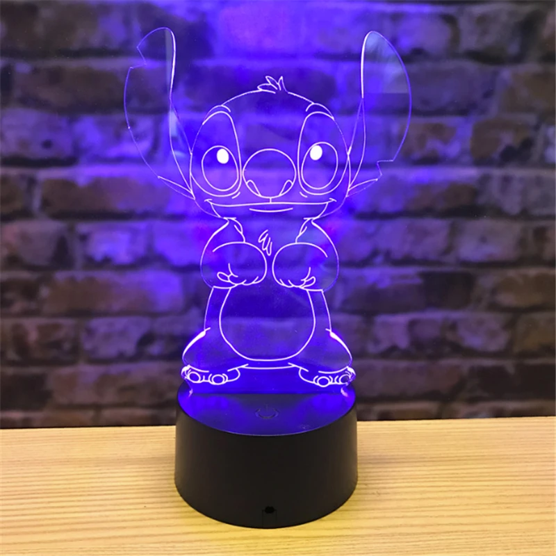 Stitch Lampe, 3D LED veilleuse, anime Stitch 16 couleurs lampe de table de  bureau pour filles, lampe de nuit à distance pour chambre de bébé, cadeau  d'anniversaire pour enfants de Noël