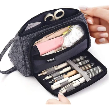 

ANGOO Large Capacity Pencil Case Durable Student Pen Holder Organizer Stationery Makeup Cosmetic Pouch