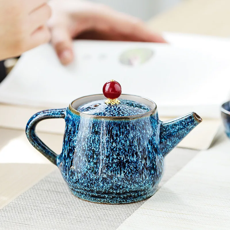 Китайский чайник ручной работы 200 мл керамический Jianzhan походный чайник для путешествий домашний декор кунг-фу чайная чашка Прямая
