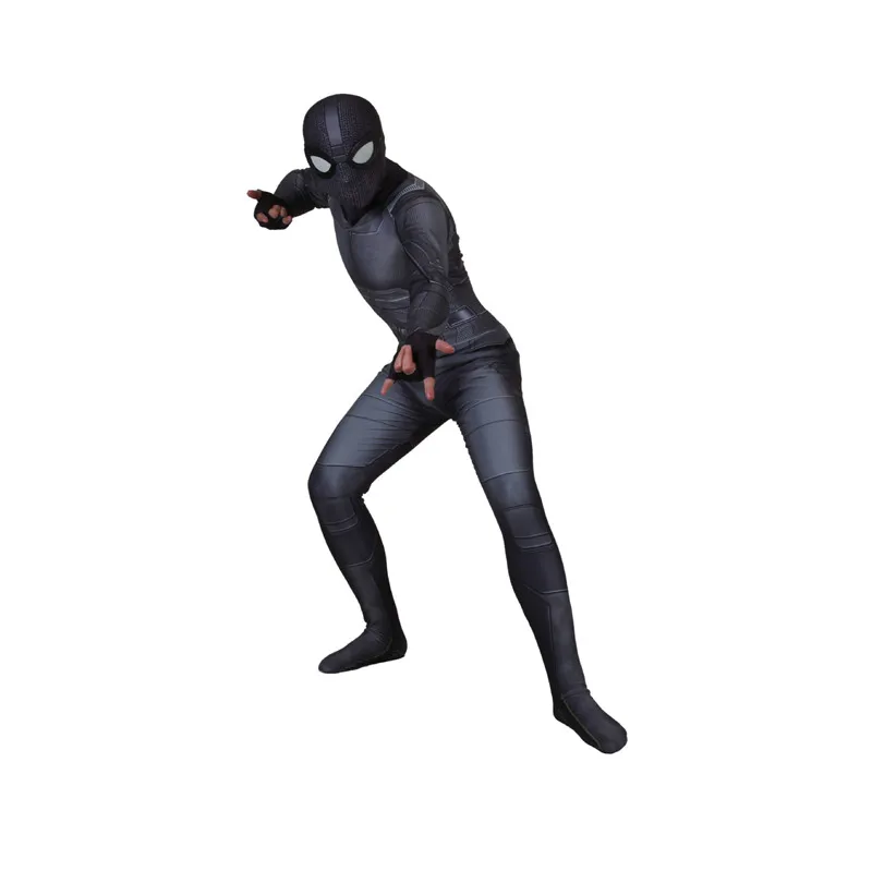 Человек-паук далеко от дома маскировочный костюм Человек-паук Нуар Косплей черный костюм боди костюм супергероя на Хэллоуин