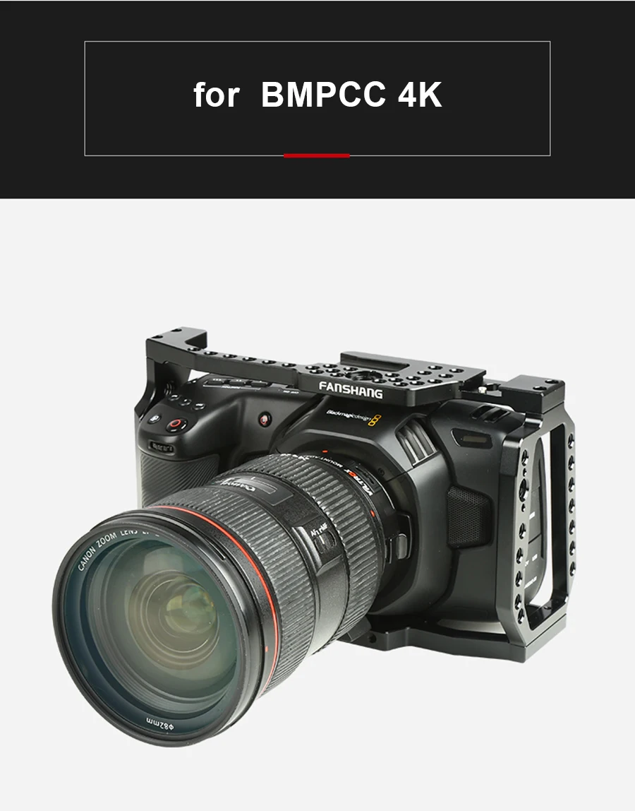 Клетка для камеры Viltrox для BMPCC 4K Blackmagic Pocket cinema camera Защитная клетка для ручного захвата с винтовым фокусом 1/4 ''3/8''