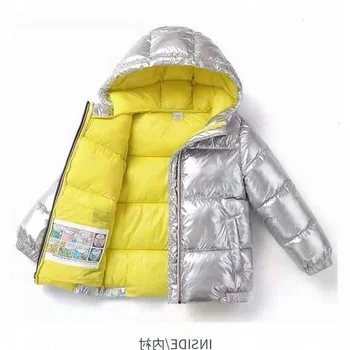 

2019 Kids Winter Jacket Baby Boy Girl Clothes Girls Boys Waterproof Snowsuit Gold Silver Down Jacekts Children Hooded Parka