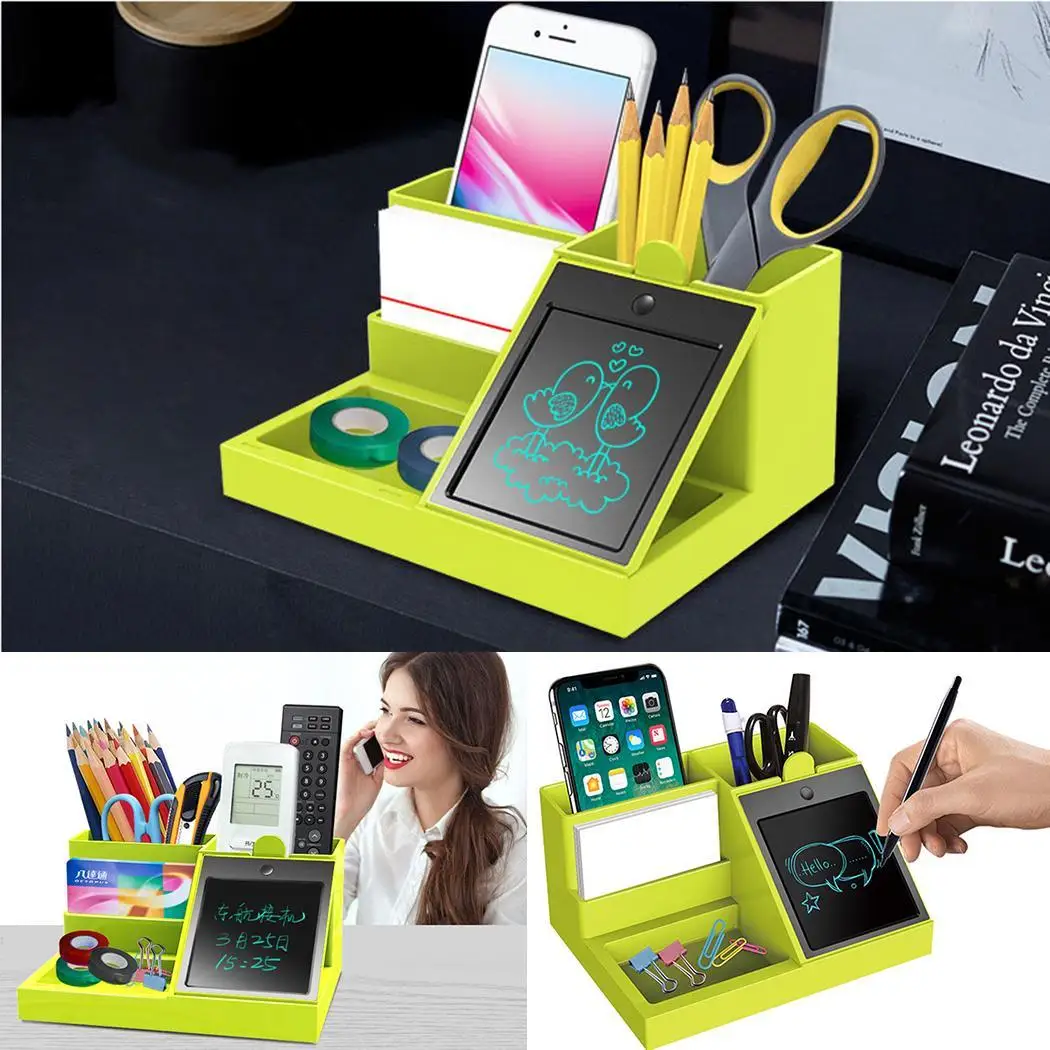 

Multi-function Pen Holder Box with LCD 0.4kg as the picture shown Writing Board Desktop Organizer
