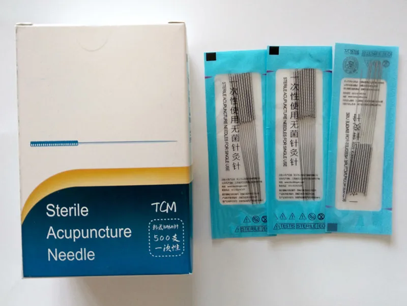 

500 pcs 0.16/18/25/30/35/40mm disposable sterile acupuncture needle flat handle massage needle b0138