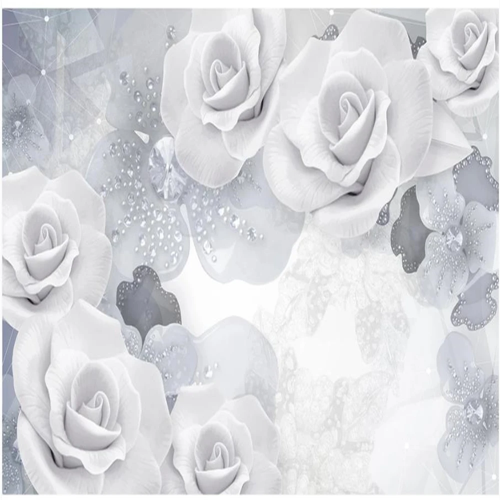 

Современные минималистичные украшения тисненые цветы обои 3D ТВ фоновая стена 3d стереоскопические обои