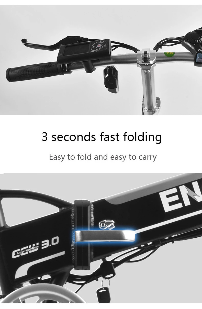 MYATU Electric Bike 48V 8AH Folding Electric Bicycle Multifunctional Type Made In Steel Frame Electric Scooter CE Child Style