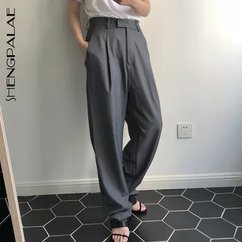 

SHENGPALAE 2020 Summer Vintage Patchwork Joggers Sweatpants Harajuku Woman Elastics Loose Wide Leg High Waist Trousers ZA2881