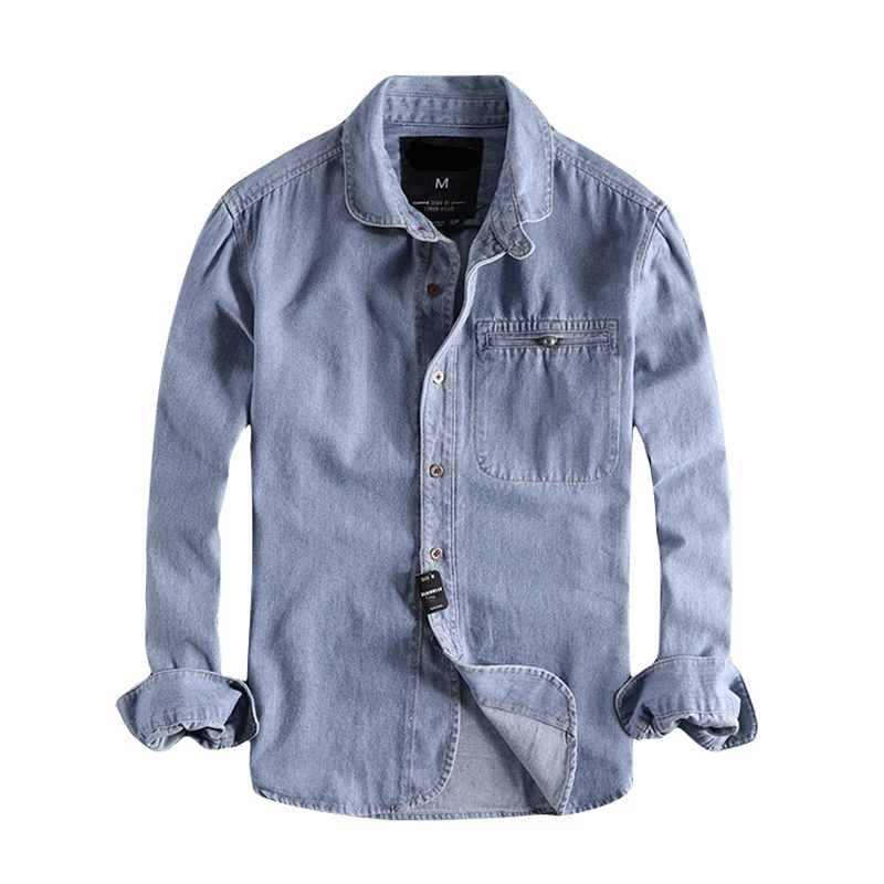 jean button up shirt men