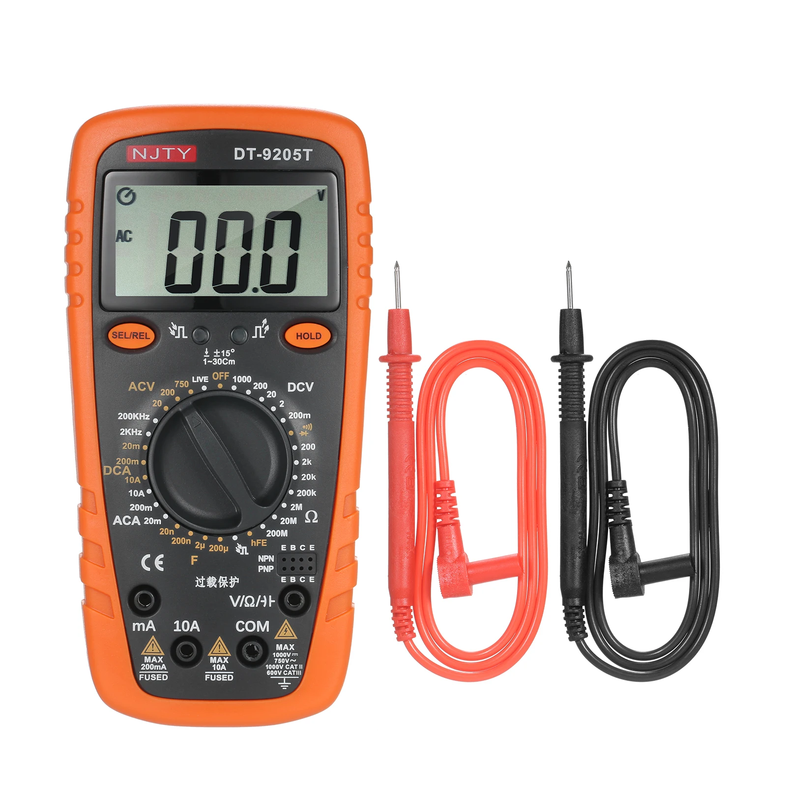 2000 comptes multimètre véritable RMS mètre DT-9208T ca/cc courant résistance à la tension capacité fréquence température Diodes testeur