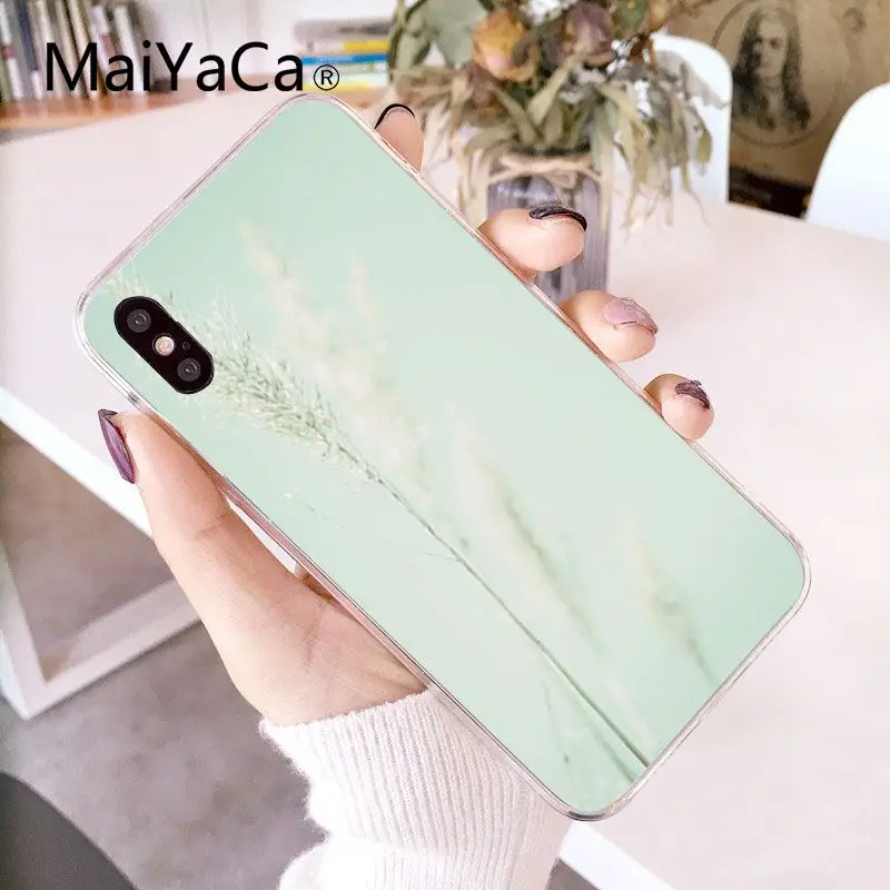 MaiYaCa простой маленький Свежий мятный зеленый DIY Роскошный чехол для iPhone X XS MAX 6 6s 7 7plus 8 8Plus 5 5S SE XR 10