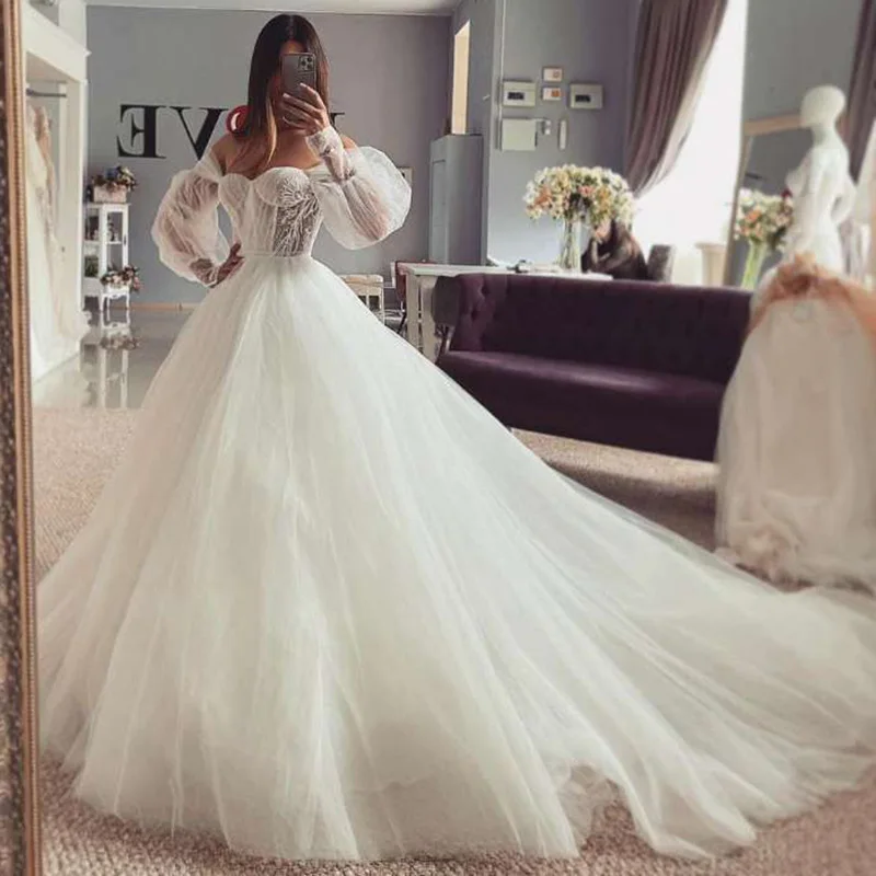 corset long sleeve wedding dress