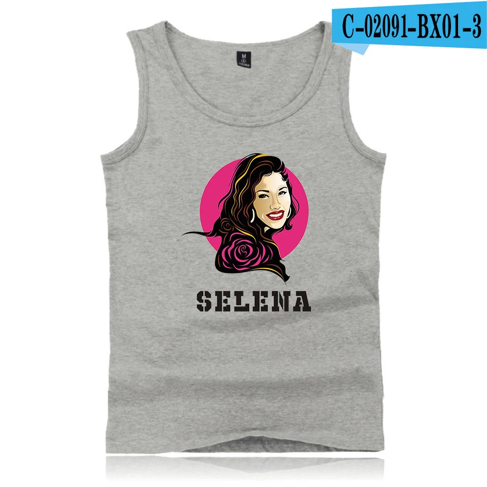 Gray Стиль selena quintanilla жилет с принтом Топ Мужской летний жилет без рукавов Мода Горячий тренд Повседневная одежда жилет - Цвет: Gray
