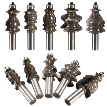 

5PCS Bit Architectural Molding Router Bit Set - 1/2'' Shank Woodworking Molding