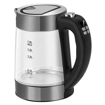 

PY1837-GD Electric Kettle 1.8L Kettle Portable Jug Kettle High Borosilicate Glass Stainless Steel Panel Tea Maker Water Boiler