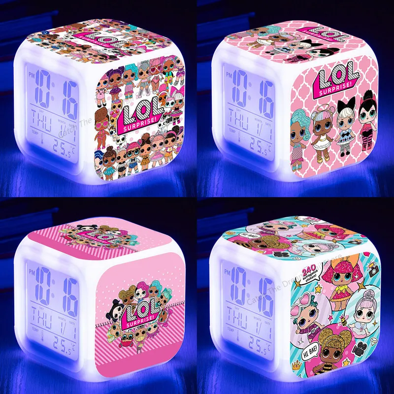 Lol Surprise Doll Cartoon Children Led Digital Alarm Clock Colorful