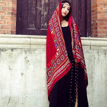 

Scarf Women Vintage Print Shawl Wrap Large Size Pashmina Foulard Bandana Spring Summer Beach Cover Up Gift For Gir