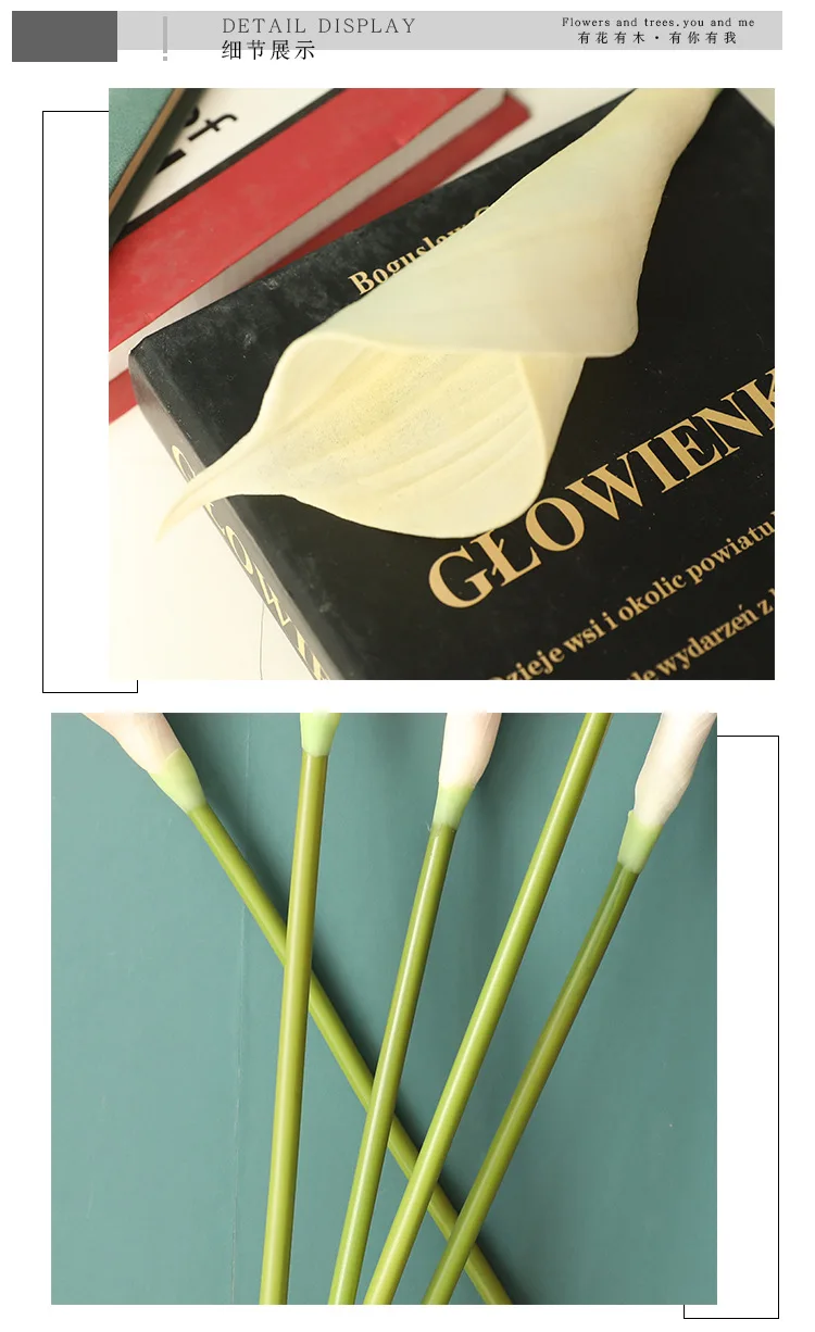 JAROWN PU 인공 꽃 칼라 릴리 무리 가짜 꽃 웨딩 부케 DIY 테이블 홈 웨딩 장식 녹색 식물 Tuin Decoratie (30)