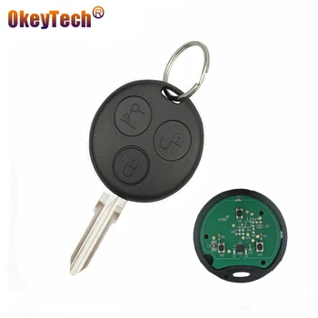 

OkeyTech 433Mhz 3 Button For Mercedes Benz Smart Fortwo 450 Forfour Roadster City Coupe Remote Control Key Uncut Blank Blade
