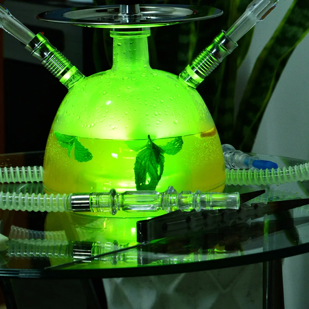 Светодиодный светильник акриловая трубка для кальяна Nargile с Tuyau Chicha керамическая чаша Nargila шланг угольный щипцы Narguile аксессуары