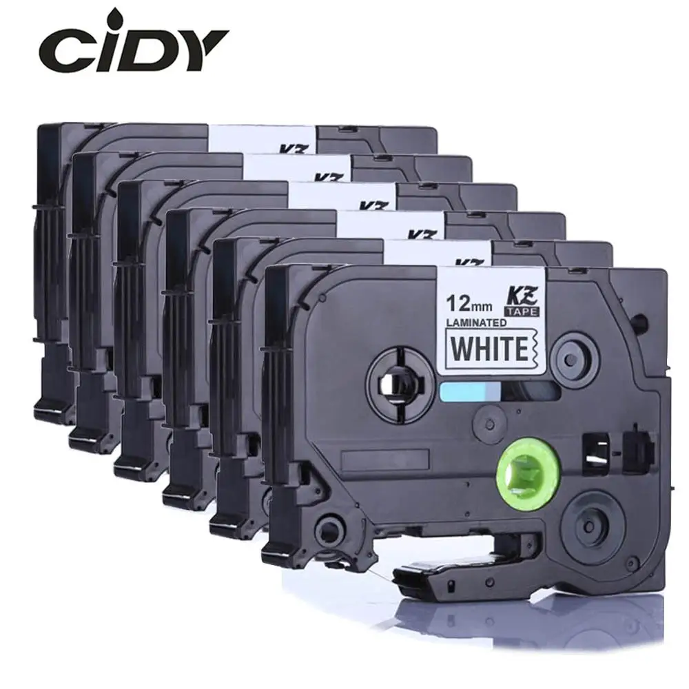 

6PCS Compatible tze 231 tz231 tze231 12mm Black on white Tape tze-231 tz-231 for brother p-touch printer PT-P300BT tze-131