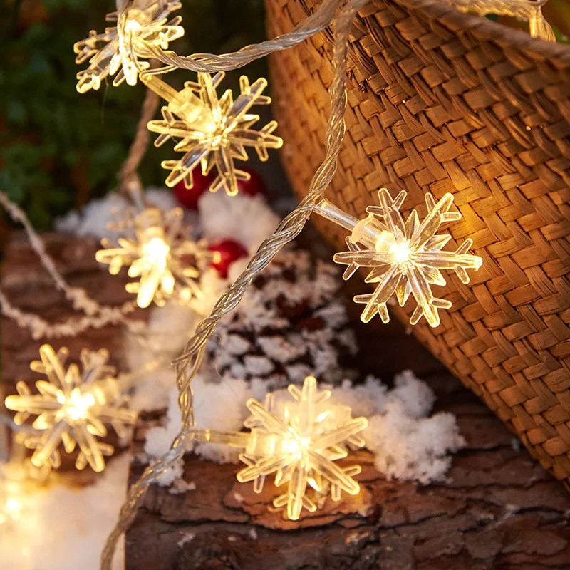 Светодиодный Гирлянды Гирлянда из снежинок Сказочный свет украшение дома для новогодней елки Новогодняя Свадебная вечеринка садовая батарея USB EU