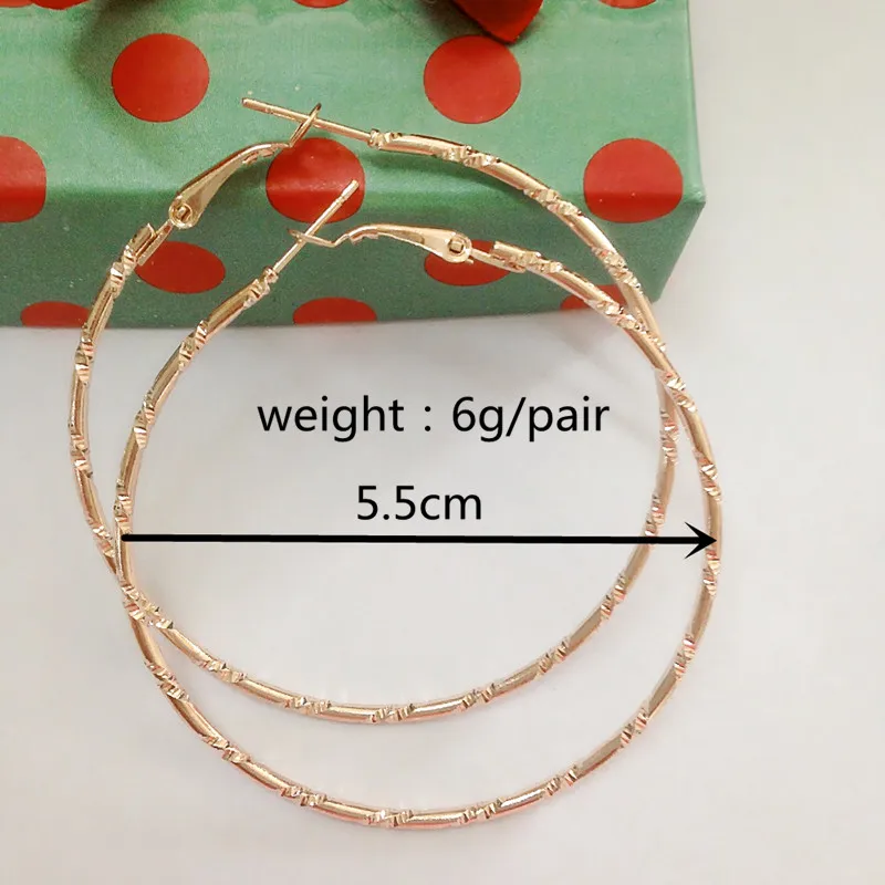 

New Simple Gold color Big Hoop Earring For Women Statement Fashion Jewelry Accessories Large Circle Round Earrings free shipping