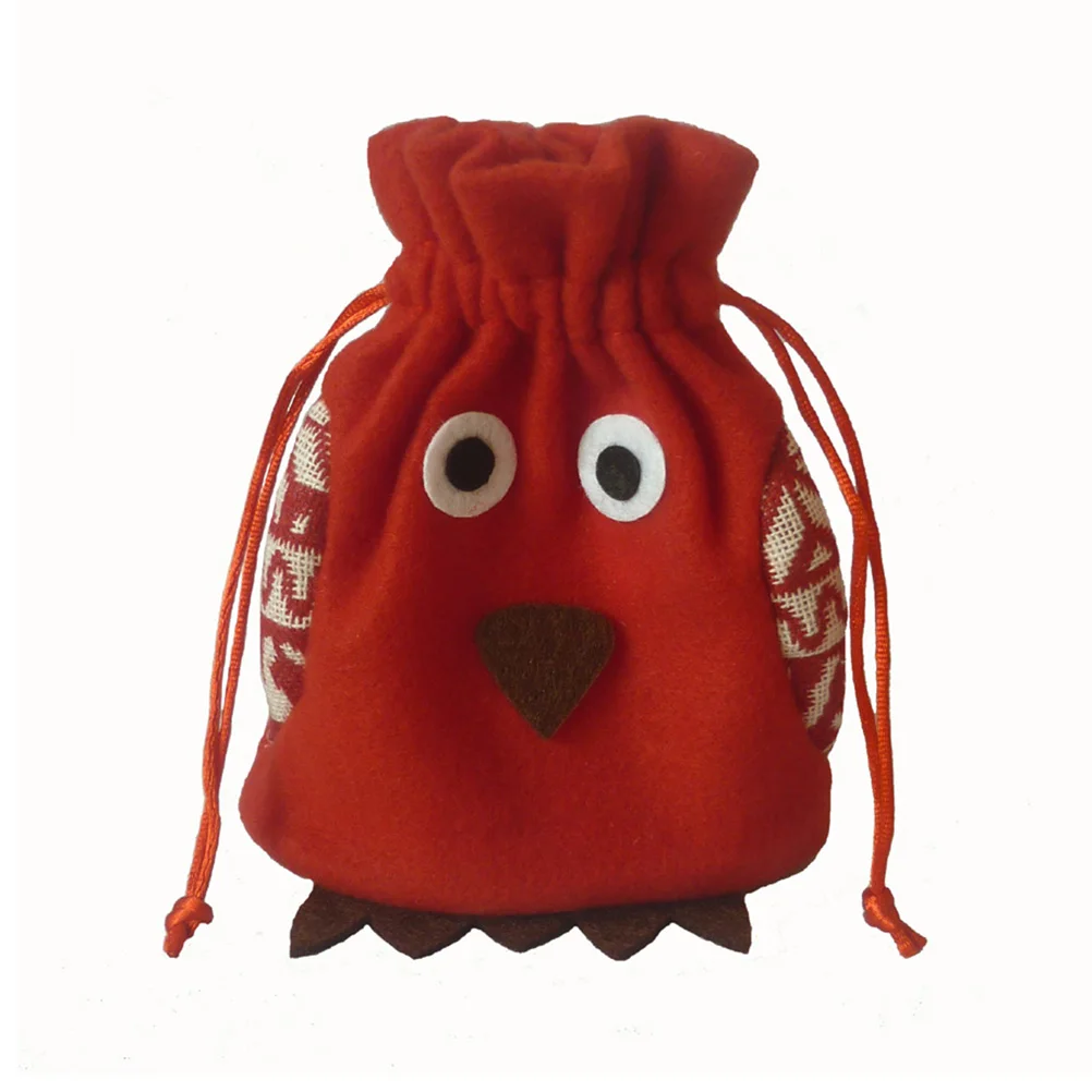 

1pc Portable Christmas Drawstring Gift Bag Candy Bag Gift Pouch Owl Cookie Drawstring Pouch Storage Bag Xmas Christmas Supplies