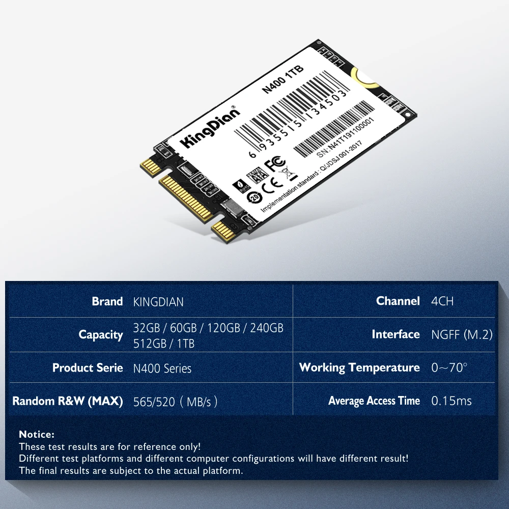 KingDian M.2 SSD 2242 32 ГБ 64 120 240 512 1 ТБ NGFF Внутренний твердотельный диск|Внутренние