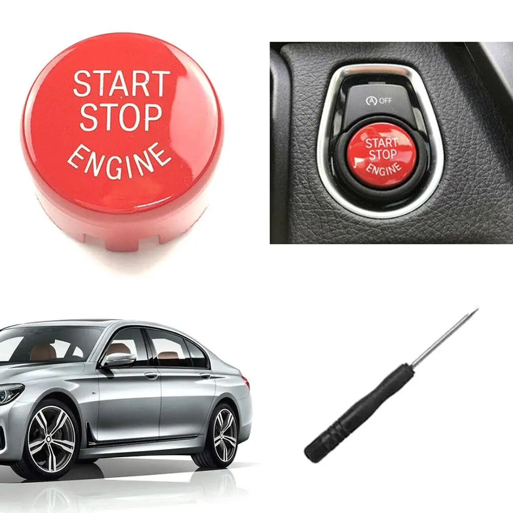 

1 Set Red Start Stop Engine Switch Button Cover For BMW F20 F30 F10 F01 F25 F26