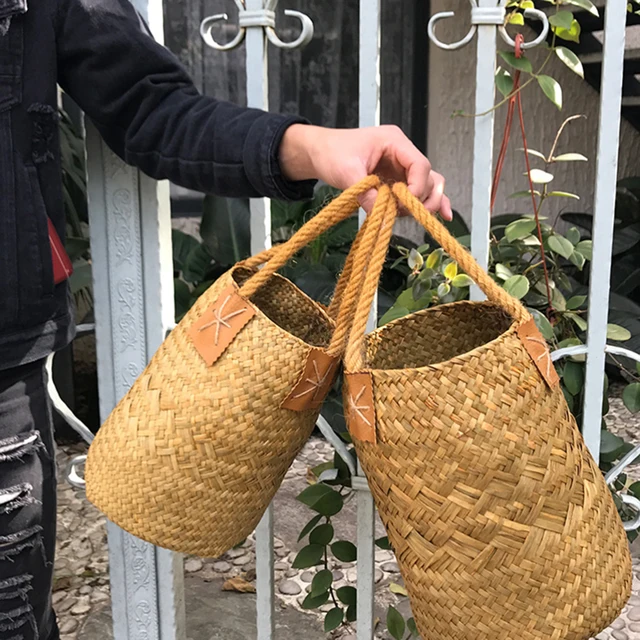 Hduacuge Panier à Plantes avec Doublure, Paniers de Ventre en Jonc de Mer  Tissé, DéCorer un Arbre Artificiel, Sac de Paille[S782] - Cdiscount Maison