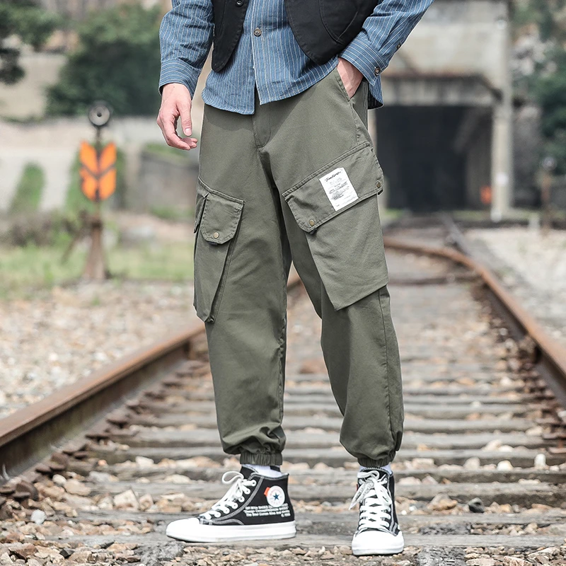 big mens khaki joggers