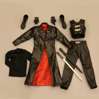 

1/6 Scale Blade Warrior Vampire Hunter Wesley Snipes Leather Suit Clothing Set for 12 Inches Action Figure Body DIY