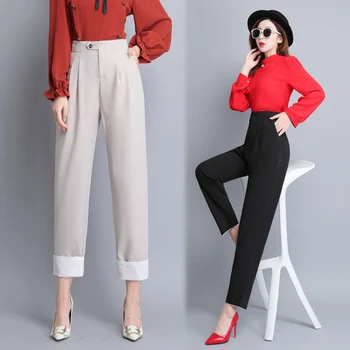 

Large Sizze High Waist Pants Harem Pants Pantalones Mujer Cintura Alta Korean Pants Calca Feminina Trousers For Women