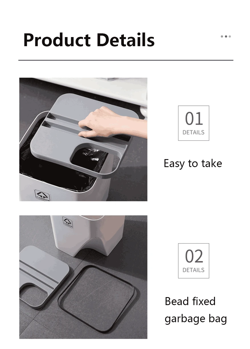 Kitchen Trash Can Stacked Sorting Trash Bin Recycling Bin Household Dry And Wet Separation Waste Bin Rubbish Bin for Bathroom