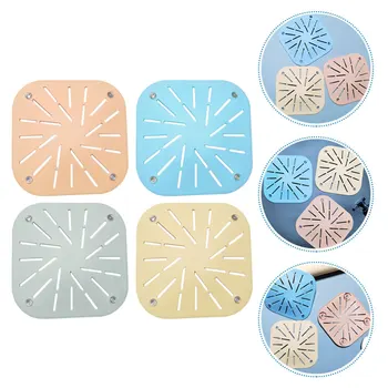 

4PCS Silicone Floor Drain Hair Proof Sink Filter Sink Draining Mesh Anti-blocking Sink Covers Sink Draining Covers for Hotel