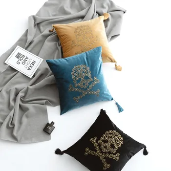 

Luxury Design Velvet Cushion Cover Black Pillow Cover Hotel Pillow Case Living Room Home Decorative Sofa Seat Throw Pillows Car